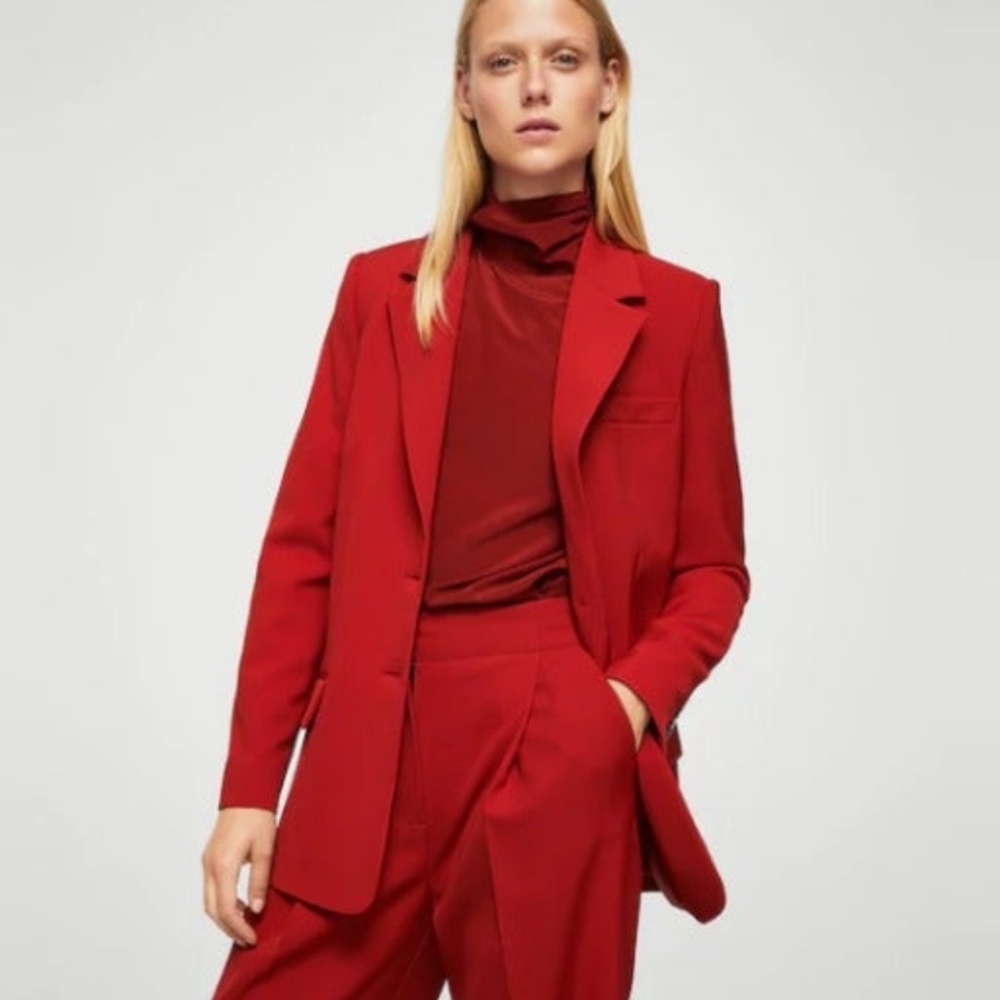 Mango red blazer, US size 2